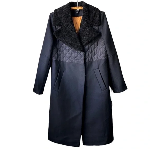 Topshop: Mixed Fabric Coat - Picture 8 of 8